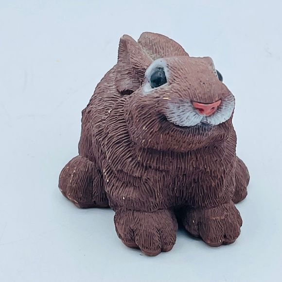 Adorable Brown Bunny Rabbit Resin Compound Figurine Don James-? - Picture 2 of 9